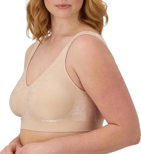 Vista 2 de Bali Sostén sin varillas para mujer, Comfort Revolution - Sostén sin costuras estilo camiseta para mujer, ComfortFlex Fit Almendra Az