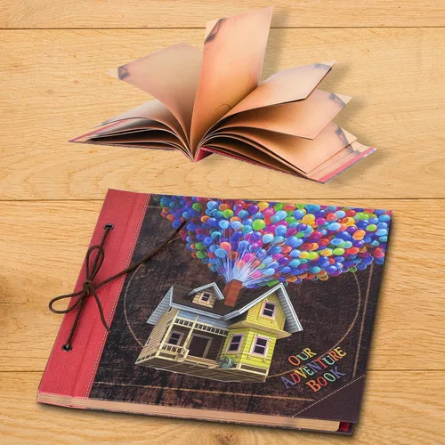 Vista 7 de Nuestro Libro de Aventuras 30x30 cm, Álbum de Recortes Grande Hecho a Mano, Álbum de Viaje de 60 Páginas DIY para Aniversario, Boda, Viajes
