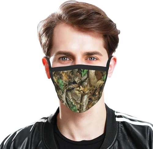 Vista 2 de Paquete de 3 máscaras de caza de camuflaje de ciervos y camuflaje, bandana ajustable resistente al viento, cubierta de boca reutilizable, bufanda