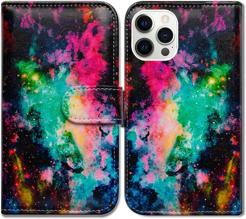 Vista 22 de Bcov Funda para iPhone 13 Pro Max, diseño de pájaro negro y verde con tapa para teléfono, con ranura para tarjetas, soporte para iPhone 13 Pro Max