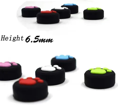Vista 3 de 6 x Controlador analógico de silicona rosa para Nintendo Switch NSSwitch Lite controlador Joy-Con Thumbstick lindo gato pata garra