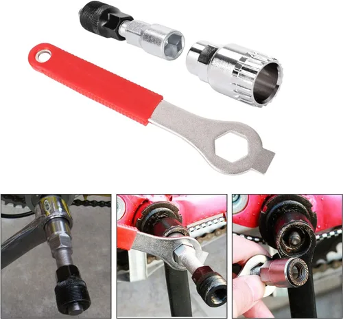 Vista 6 de Odoland Kit de herramientas de reparación de bicicletas, incluyendo extractor de manivela de bicicleta con llave inglesa/llave de 0.630 in