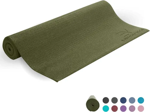 Vista 14 de Everyday Yoga Estera Deluxe, espaciosa de 72"x24" antideslizante para cómodos entrenamientos en casa, extra gruesa de 3-5mm