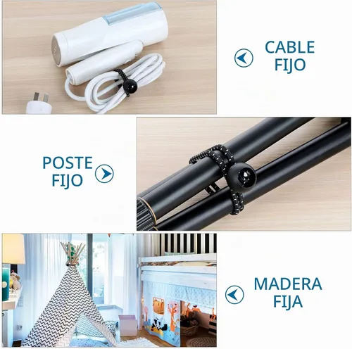 Vista 5 de Cuerdas elásticas de bola de 4 pulgadas, 50 unidades, de lona blanca, resistentes para camping, refugio, carga, pantalla de proyector, postes