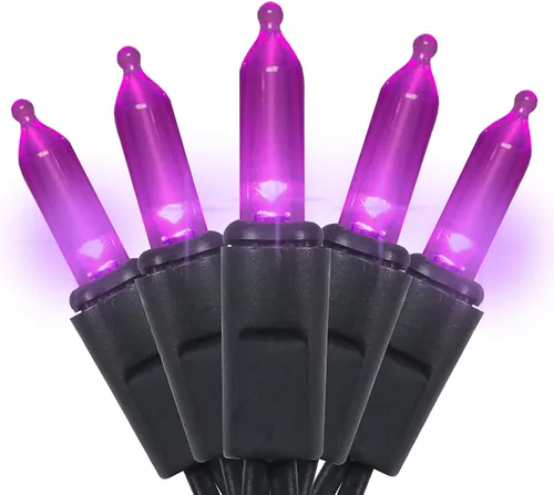 Vista 6 de Luces LED Naranjas de Halloween - 35 Luces de Cadena Naranjas de Navidad para Árbol Pequeño, Manualidades, Fiestas, Decoraciones de Halloween