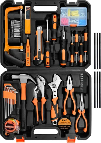 Vista 9 de Juego de herramientas, kit de herramientas para el hogar de 48 piezas para hombres y mujeres, juego de herramientas básicas para el hogar
