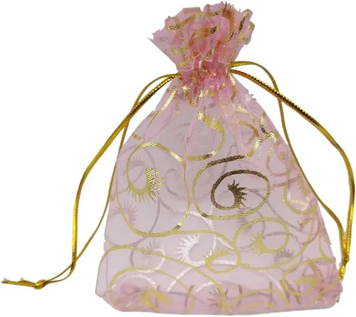 Vista 8 de Ankirol 100 bolsas de recuerdo de bodas, de organza transparente, con estampado de pestañas, de 3.5 x 4.5 pulgadas, con cordón de ajuste