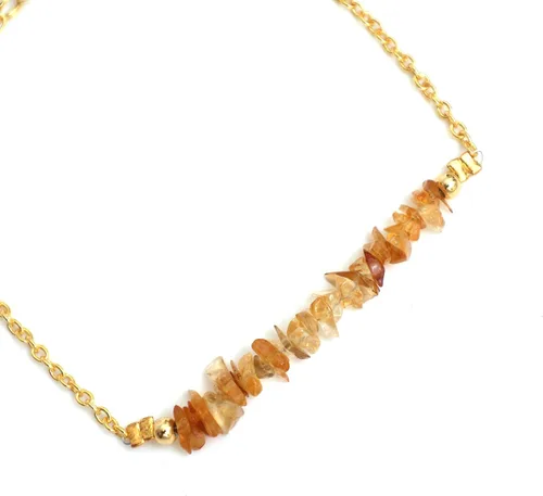 Vista 3 de Gempires Natural Chips Bar Bracelet, Energy Healing Crystals, Birthday, Gift for Her, Gemstone Jewelry 8 inch