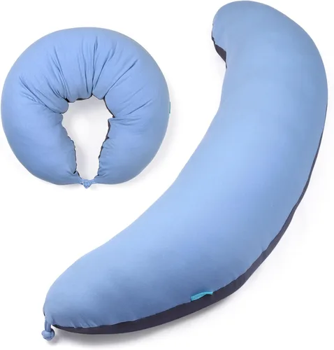 Vista 14 de BYRIVER Almohada de embarazo en forma de C con funda, almohada de rodilla para dormir de lado, rodillas, piernas, dolor de cadera, almohada