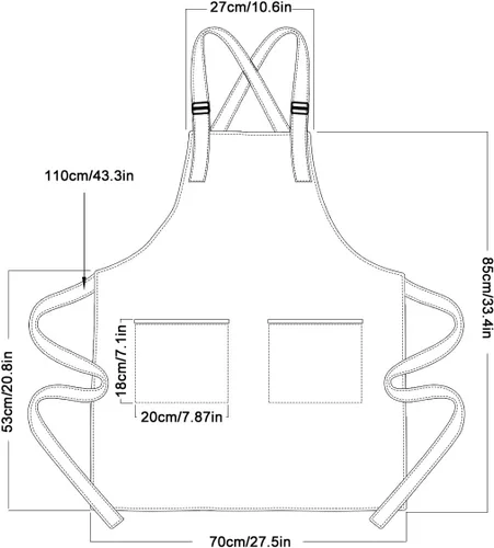 Vista 2 de Delantal para verduras Frutas Delantal 33.4 x 27.5 Pulgadas Barbacoa Delantal, Multi-6