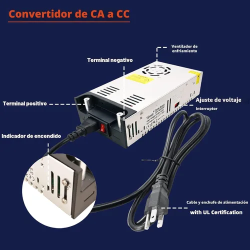 Vista 5 de Nueva versión convertidor, 110V AC a 12V DC convertidor fuente de alimentación 12V 600W 50A DC interruptor transformador para RV, bomba, tira LED