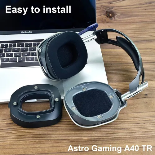 Vista 4 de Almohadillas para los oídos y espuma de micrófono A40 TR - Cojines de repuesto compatibles con auriculares Astro A40 TR, almohadillas