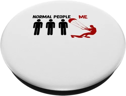 Vista 2 de funny Kiteboarding normel pepole me Kitesurf Kiteboarder men PopSockets Standard PopGrip