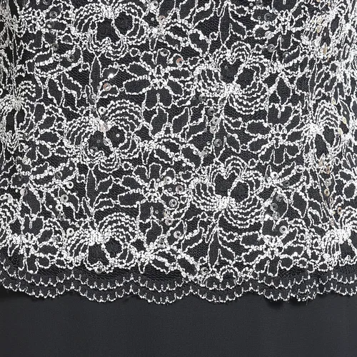 Vista 3 de Alex Evenings - Vestido de una pieza simulada con corpiño de encaje elástico de manga 34para mujer