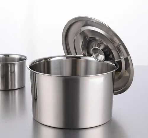 Vista 3 de Olla de acero inoxidable, olla multifuncional con tapa para hervir, olla para sopa y pasta, para el hogar, cocina, restaurante, lavavajillas (4.7 in)