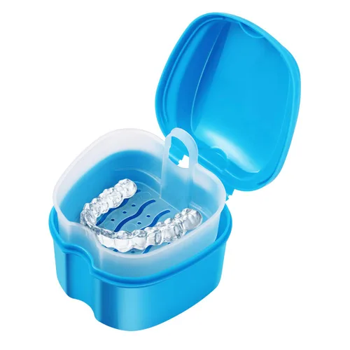 Vista 5 de rosenice Estuche de dentadura para dentadura y baño, retenedor de ortodoncia dental, caja de almacenamiento de dientes falsos con copas coladoras