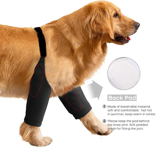 Vista 2 de ROZKITCH Manga de pierna para cirugía de perro para piernas delanteras, protector de rodilla para evitar lamer la herida, codo de herida, manga