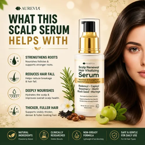 Vista 5 de Suero para el crecimiento del cabello, Redensyl y Capixyl con aceite de romero, biotina y péptidos para adelgazar el cabello y la pérdida