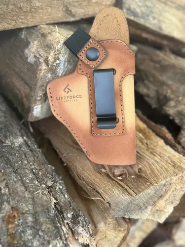 Vista 4 de Fundas de cuero para transporte de apéndice y dibujo cruzado de Glock 43X y 19 IWB/OWB