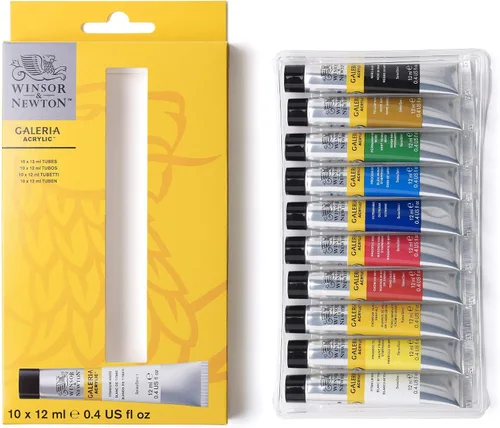 Vista 11 de Winsor & Newton Galeria - Set de pintura acrílica, 5 tubos de 60ml (2-oz), Metálico Introductory Acrylic Paint made with Professional Pigments