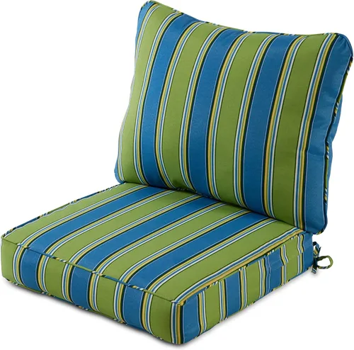 Vista 23 de Greendale Home Fashions Juego de cojines de asiento profundo para exterior de 2 piezas, Adobe Ártico