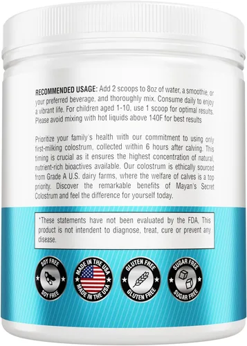 Vista 4 de Polvo de calostro alimentado con pasto, para la salud intestinal humana, inmunidad, piel y cabello, recuperación muscular, más de 400 nutrientes