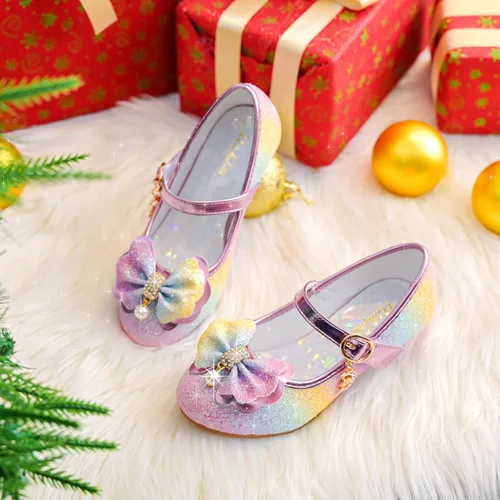 Vista 7 de Walofou Zapatos de vestir para niñas de flores, zapatos de tacón para fiesta de boda, zapatos planos de princesa Mary Jane para niños pequeños