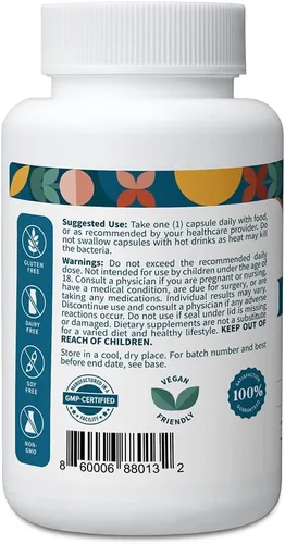 Vista 2 de Pattern Wellness Suplemento probiótico - 51 mil millones de UFC - Apoya el equilibrio digestivo y el bienestar intestinal - De origen consciente
