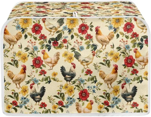 Vista 15 de Cubierta para tostadora de limón floral para horno tostador de pan de 2 rebanadas, protector de electrodomésticos pequeños a prueba de polvo