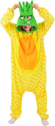 Vista 2 de vavalad Disfraces de piña para adultos, pijamas de una pieza, piña, fruta y piña, regalos para mujeres y hombres