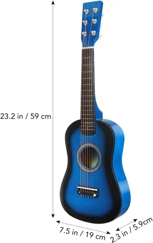 Vista 5 de Toddmomy Guitarra acústica pequeña de 23 pulgadas, instrumento popular de 6 cuerdas para niños, juguete de aprendizaje de música para principiantes