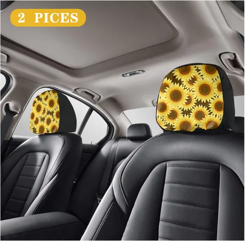 Vista 6 de Funda personalizada para reposacabezas de asiento de automóvil, regalos personalizables, transpirables, paquete de 2 fundas de cojín para asiento