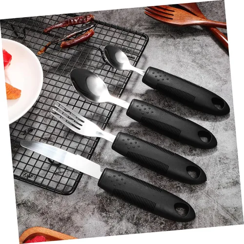 Vista 5 de COLLBATH 1Set Weighted Utensils for Hand Tremors Adaptive Tableware for Stroke Patients Ergonomic Grip for Elderly Premium Quality and Easy