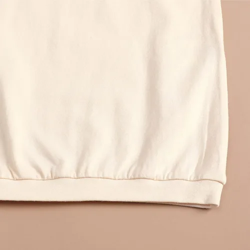 Vista 5 de Conjunto de regalo para bebé recién nacido, camisón de manga larga a rayas Crema