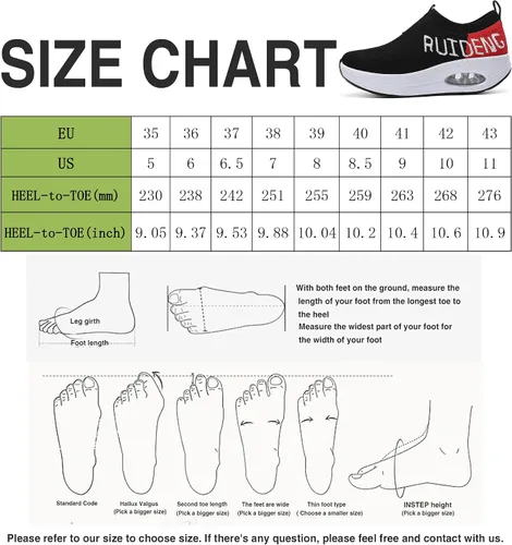 Vista 6 de AUUGK Women's Slip-on Walking Shoes Mesh Breathe Air Cushion Sock Sneakers for Women Ladys Fashion Platform Lightweight Loafers Non-Slip Nursing