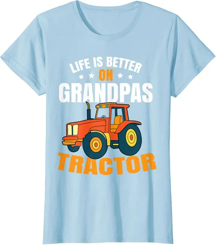 Vista 22 de Life Is Better On Grandpas Tractor Kids Farm Tractor Boy Camiseta, Negro