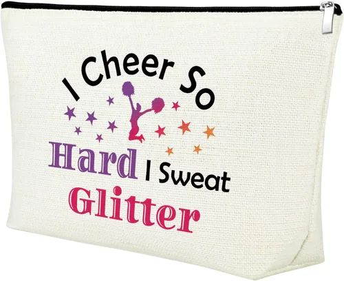 Vista 8 de Mxrymvu Regalo de animadora para mujer, bolsa de maquillaje de agradecimiento para alegría, Sigue tus sueños; Amor alegría