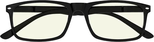 Vista 11 de Eyekepper Blue Light Reading Glasses Men Women, Rectangular Black Frame Transparente