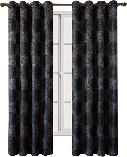 Vista 8 de Royal Hotel Bedding Lexington - Paneles de cortina de jacquard con ojales verdes, 2 paneles, 52 x 96 pulgadas cada uno