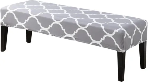 Vista 16 de CRFATOP Funda de cojín rectangular estampada para banco de comedor, elástica, extraíble y lavable, protector de banco tapizado para comedor, sala