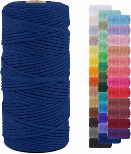 Vista 28 de Cordón de macramé de 0.079 pulgadas, cuerda de algodón natural de 109 yardas, hilo de cuerda de macramé para manualidades, ganchos de pared