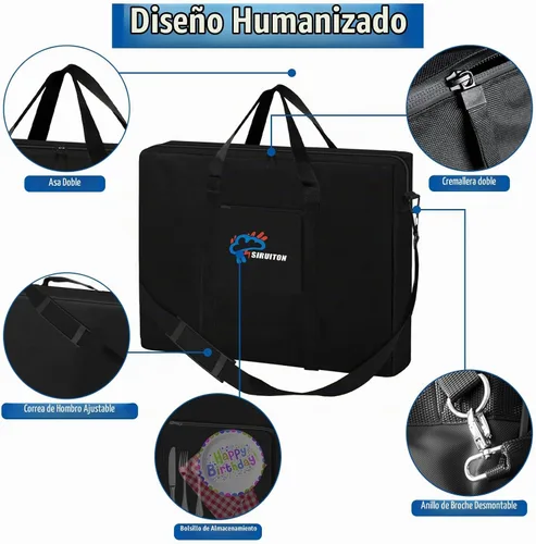 Vista 2 de Bolsa de almacenamiento para mesa plegable SIRUITON Compatible con mesas plegables de 4 pies, bolsa de transporte impermeable portátil de 600D