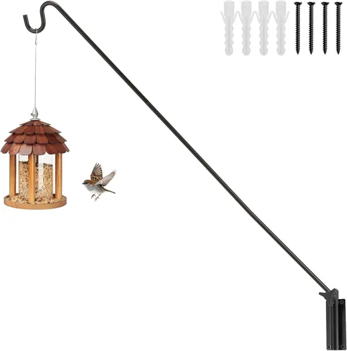 Vista 11 de ERYTLLY Gancho de Riel Extendido para Cerca de Terraza, Gancho para Comedero de Pájaros de Servicio Pesado, Giratorio 360 Grados y Longitud