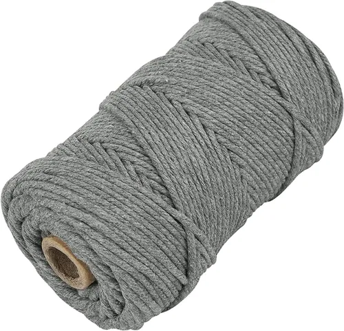 Vista 9 de Cordón de algodón para macramé, hilo torcido de 4 capas, cuerda de algodón natural, suministros perfectos de macramé, para hacer soportes colgantes