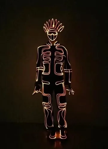 Vista 3 de Gracecolorlife Tron - Disfraz de legado, disfraz de fibra óptica para cosplay, ropa iluminada