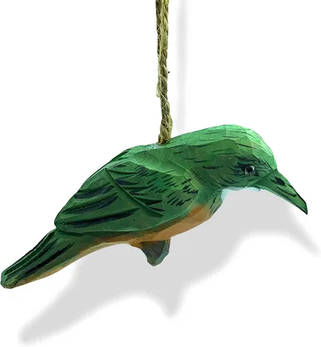 Vista 9 de Escultura de madera para decoración del hogar tallada a mano (ballena azul)