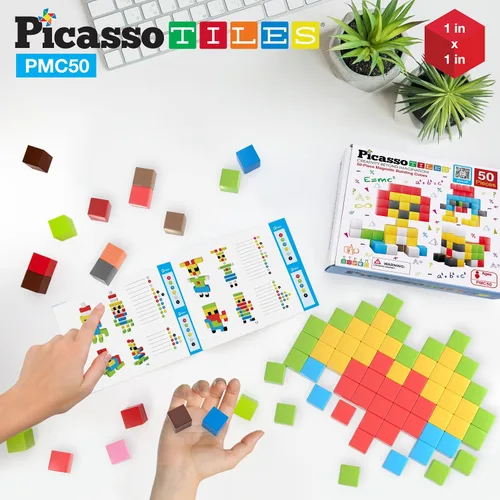 Vista 8 de PicassoTiles Cubo de Rompecabezas Magnético Pixel de 1" para Niños Mezcla y Combina con Libro de Ideas Gratuito Juguetes Sensoriales Aprendizaje