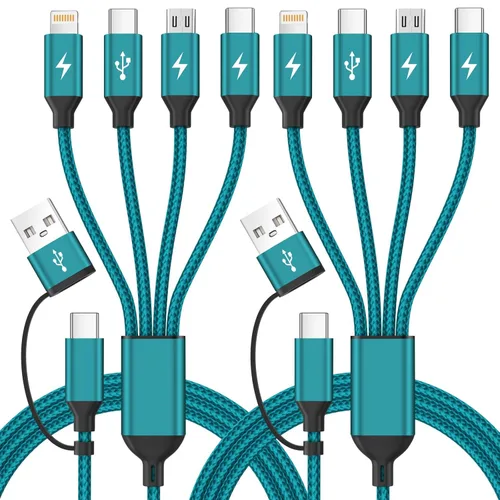 Vista 10 de Cable divisor USB C multi carga para múltiples dispositivos, cable de carga rápido 4 en 1, cable de carga de teléfono USB C trenzado con 4