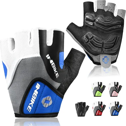 Vista 8 de INBIKE 5mm Padded Half Finger Bike Bicycle Cycling Gloves Negro