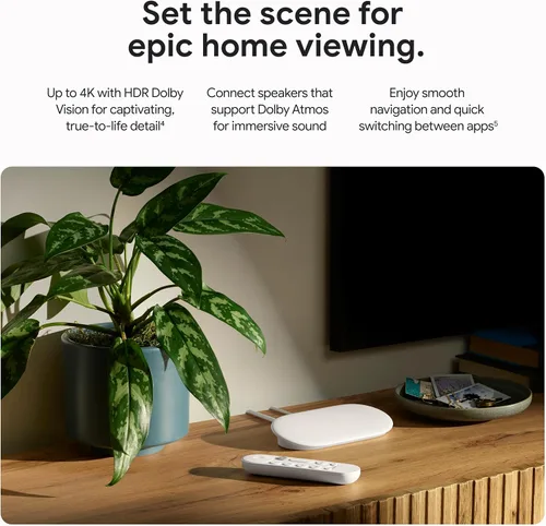 Vista 2 de Google Streamer 4K - Entretenimiento de transmisión rápida con control Porcelana